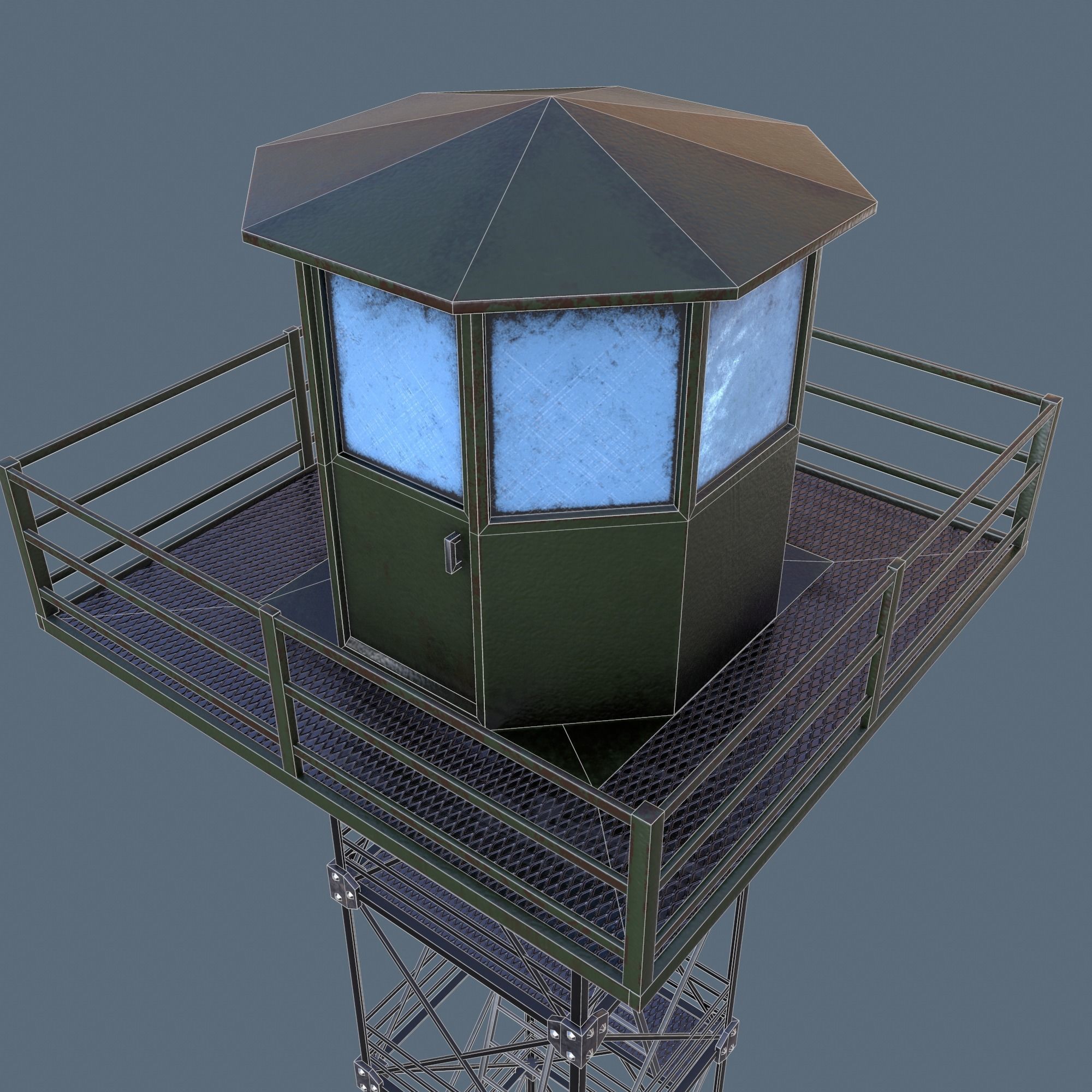 Border Tower Low Poly Low-poly 3D model_8