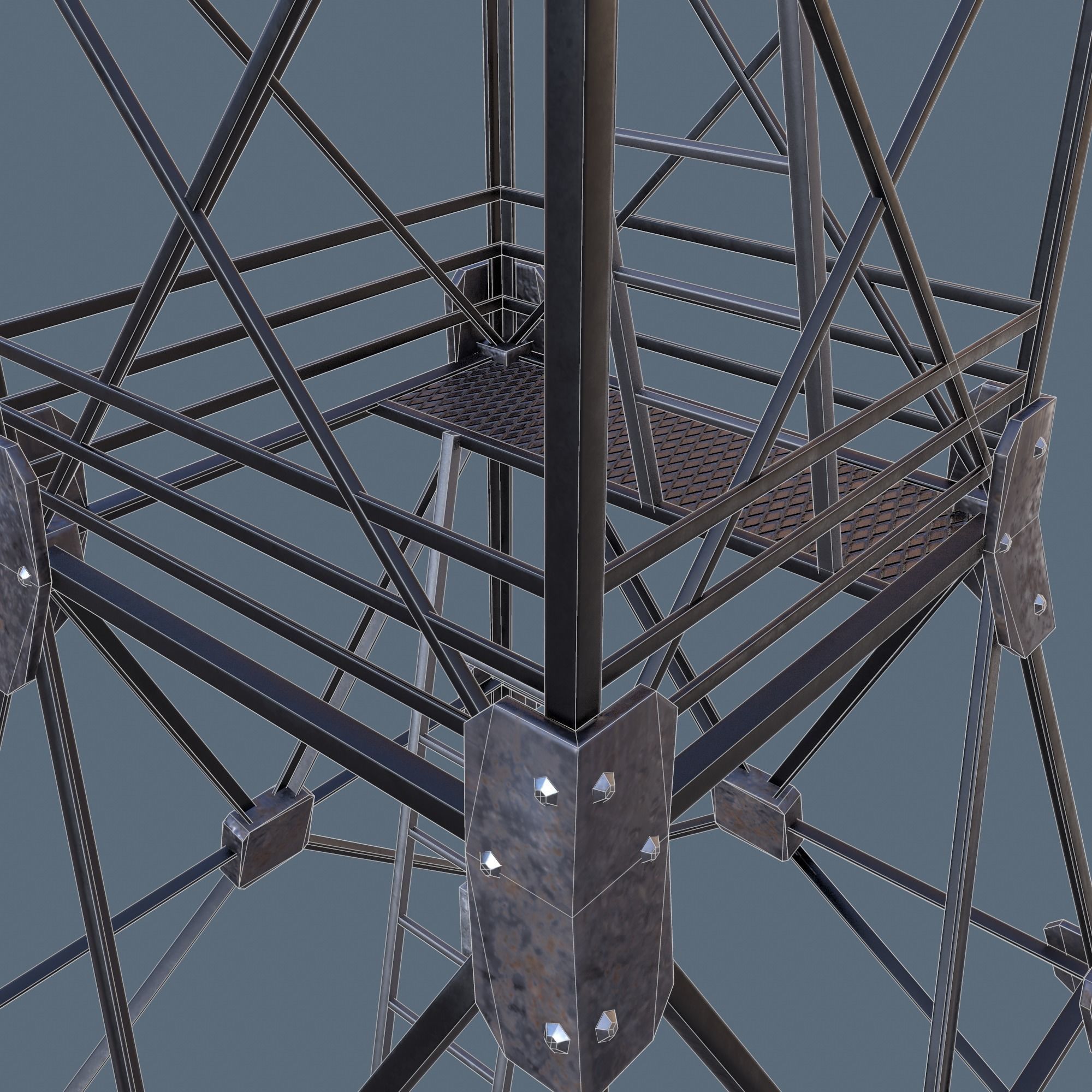 Border Tower Low Poly Low-poly 3D model_7