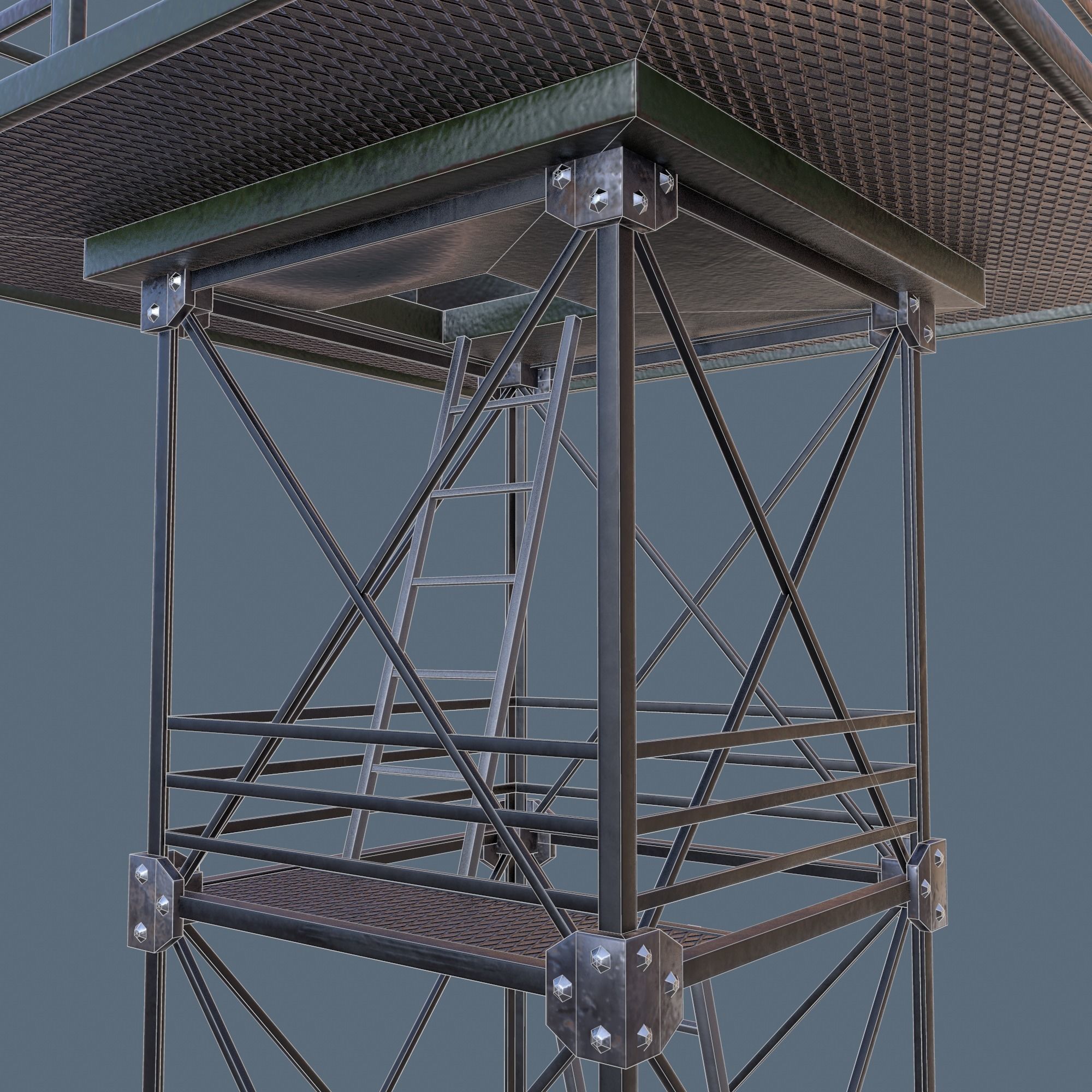 Border Tower Low Poly Low-poly 3D model_9