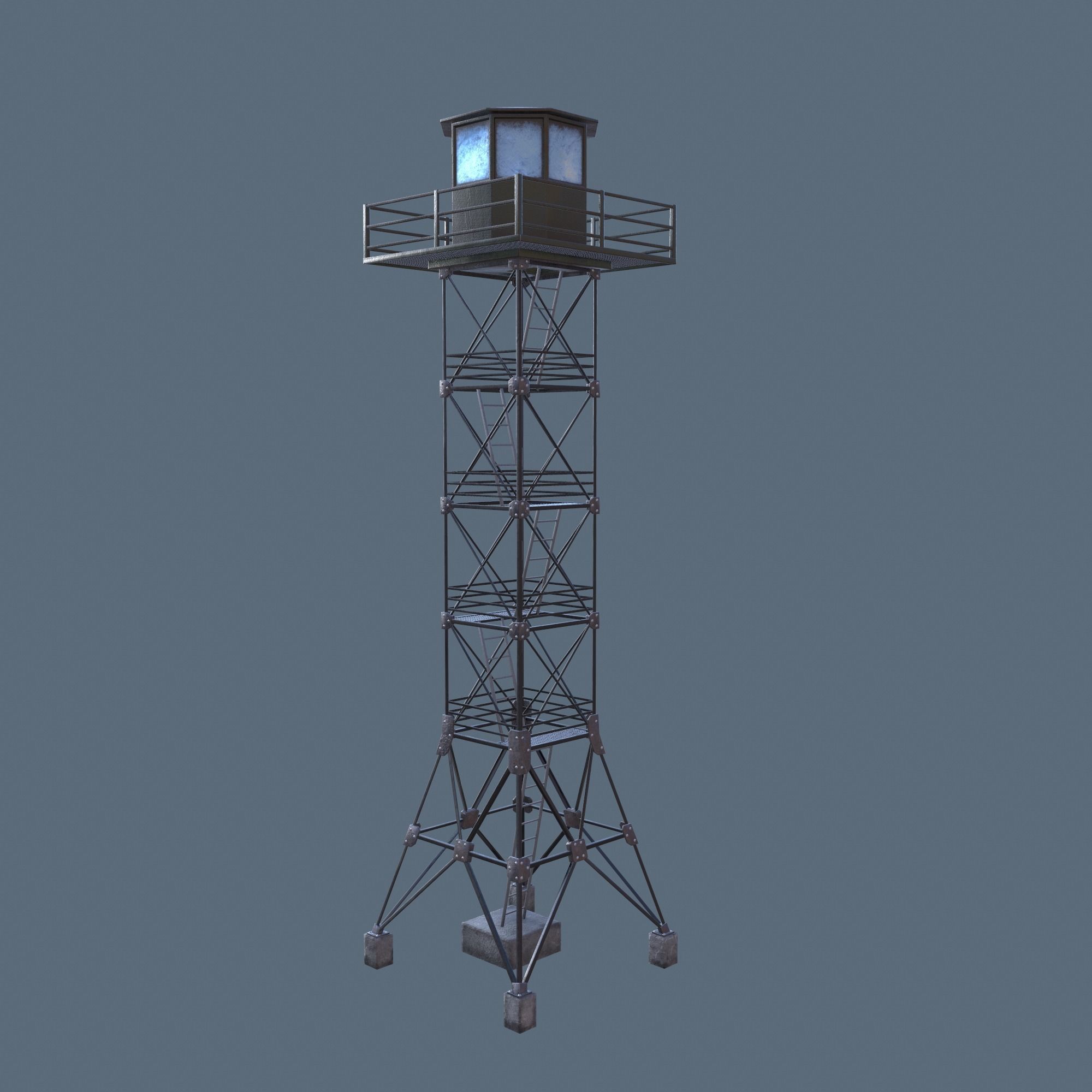 Border Tower Low Poly Low-poly 3D model_12