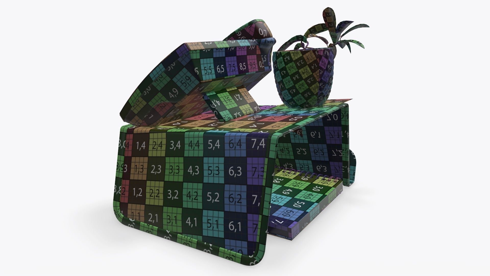 Phone mesh holder with decors 3D model_12