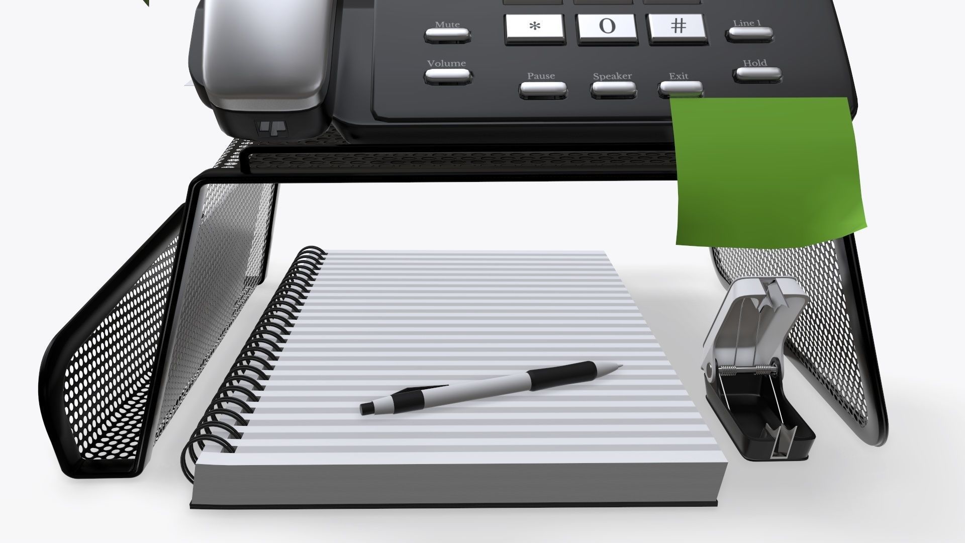 Phone mesh holder with decors 3D model_4