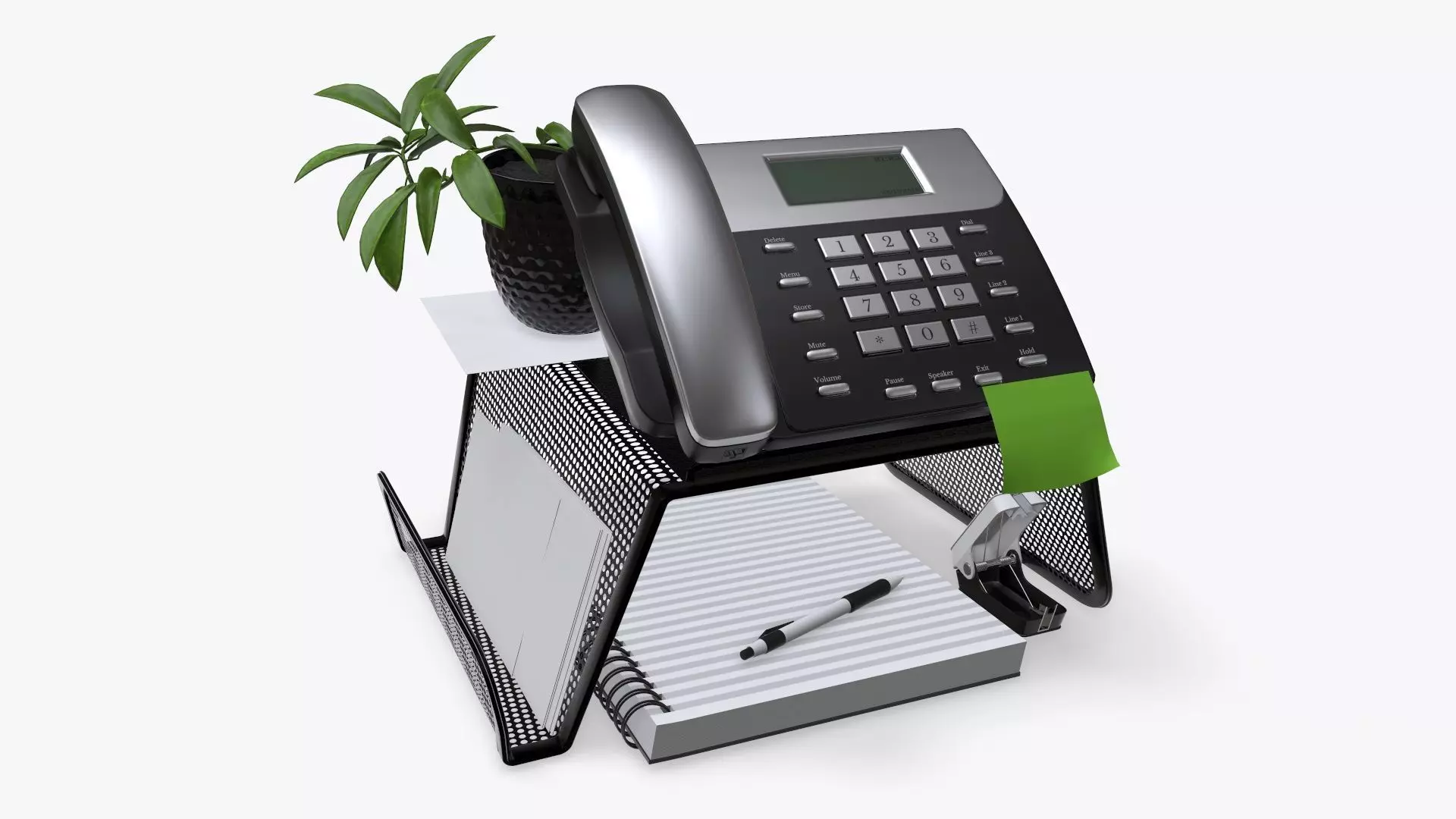 Phone mesh holder with decors 3D model_0