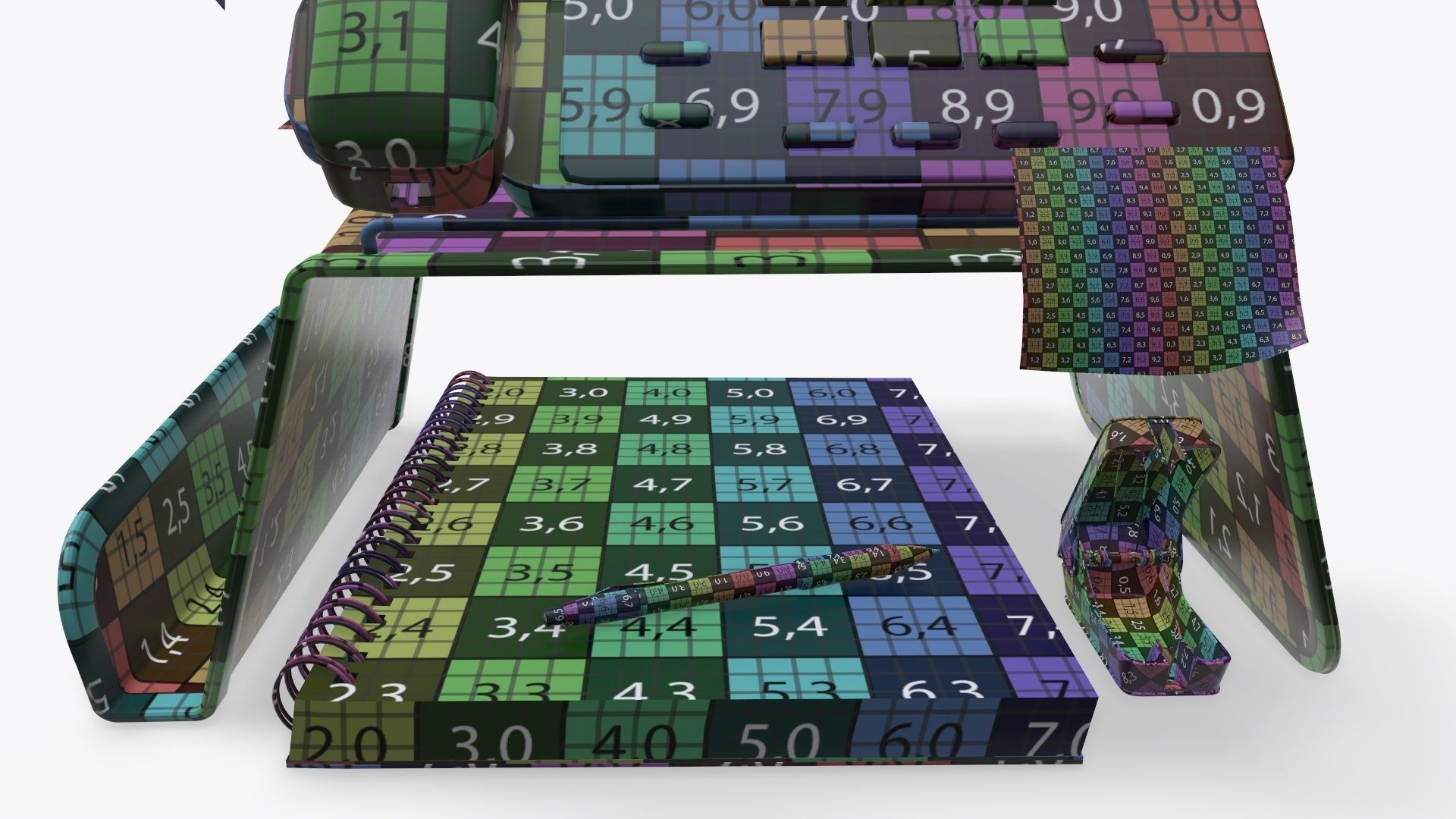 Phone mesh holder with decors 3D model_14