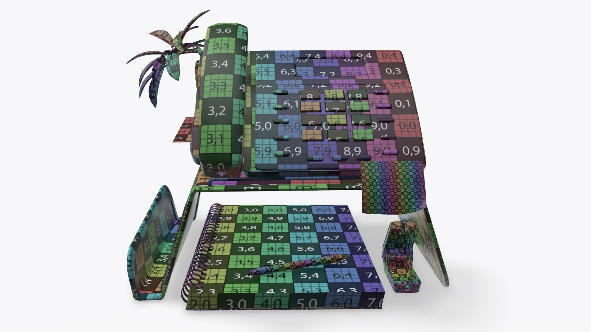 Phone mesh holder with decors 3D model_11