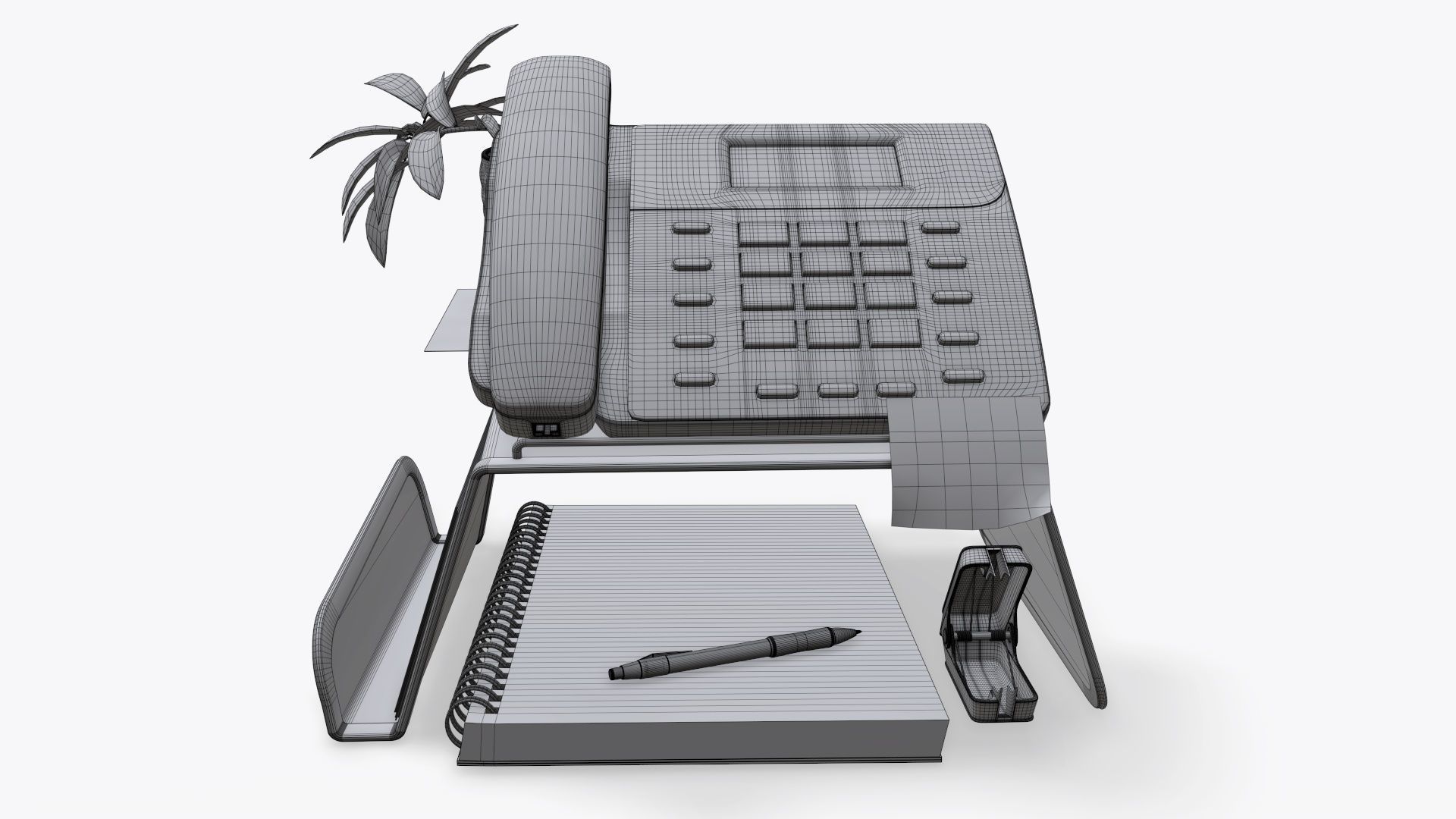 Phone mesh holder with decors 3D model_6