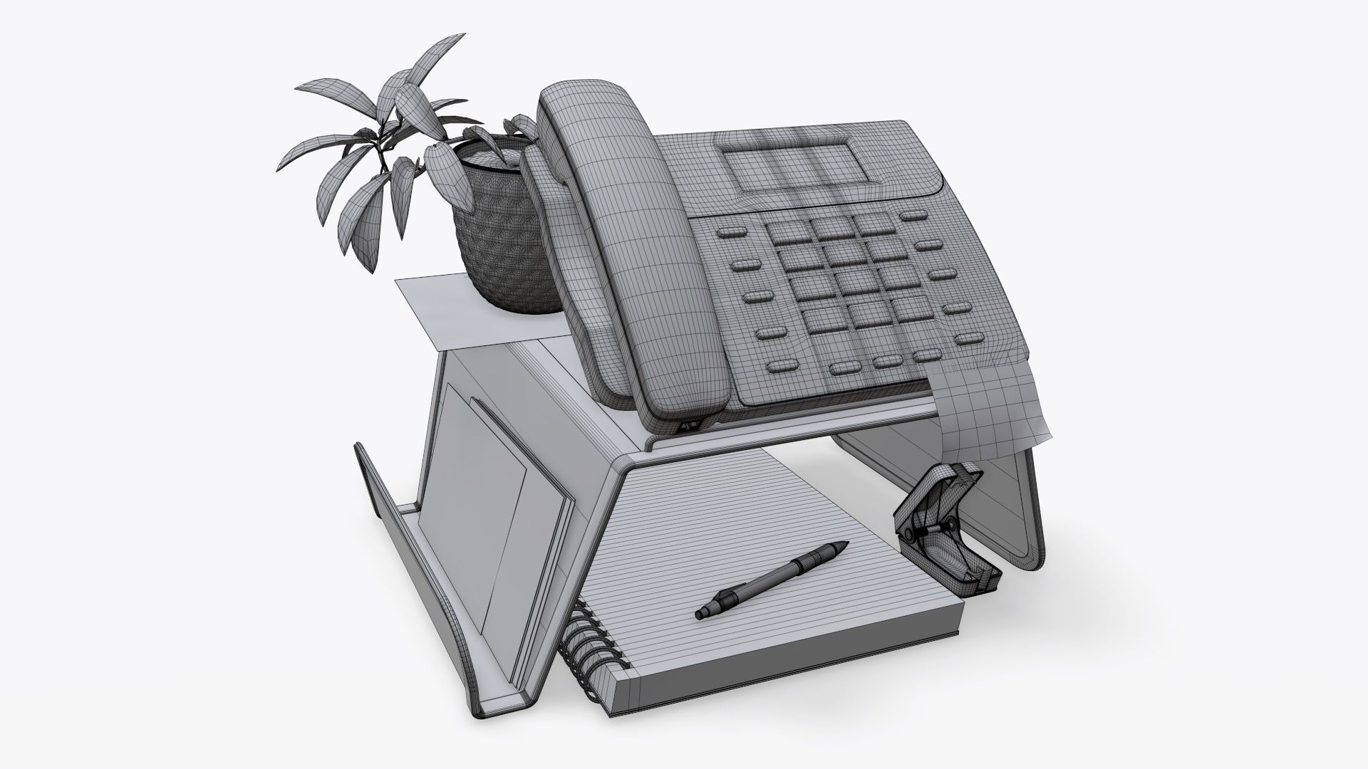 Phone mesh holder with decors 3D model_5