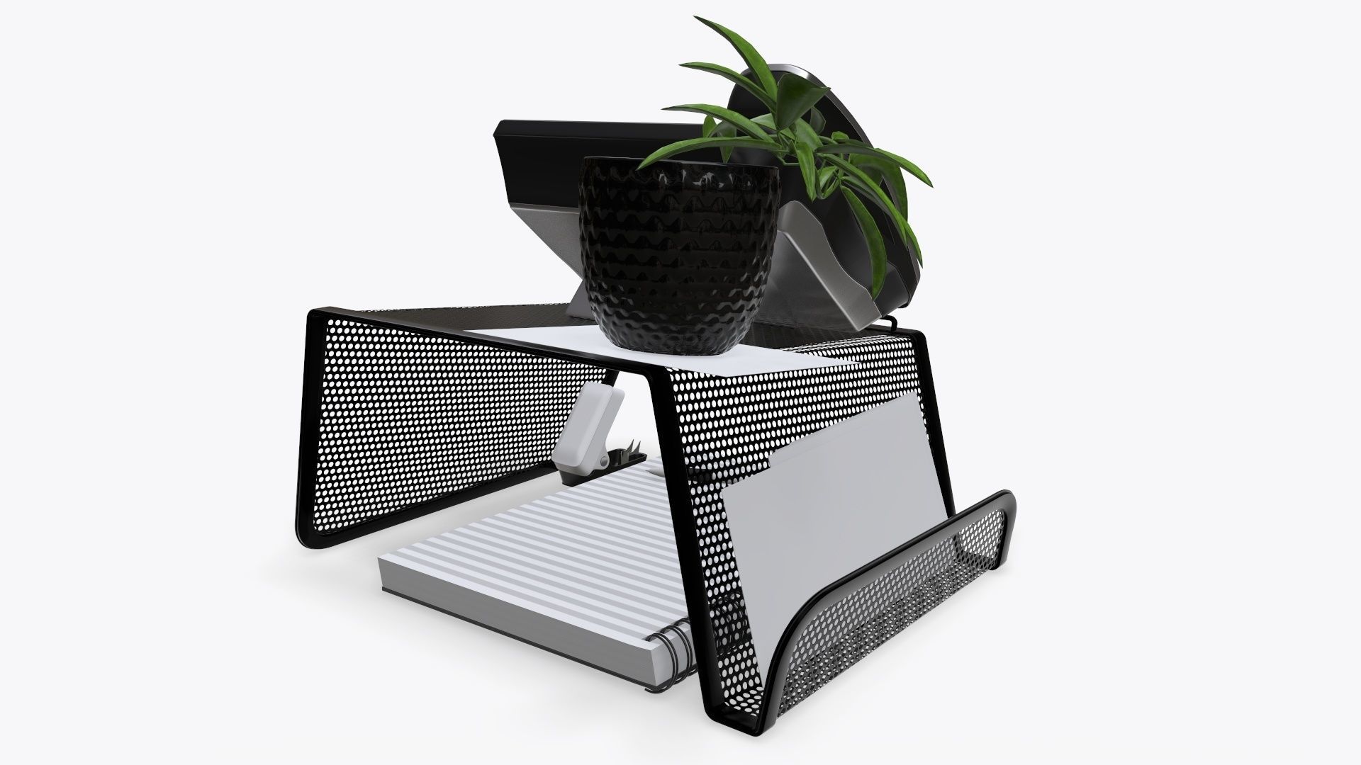 Phone mesh holder with decors 3D model_3