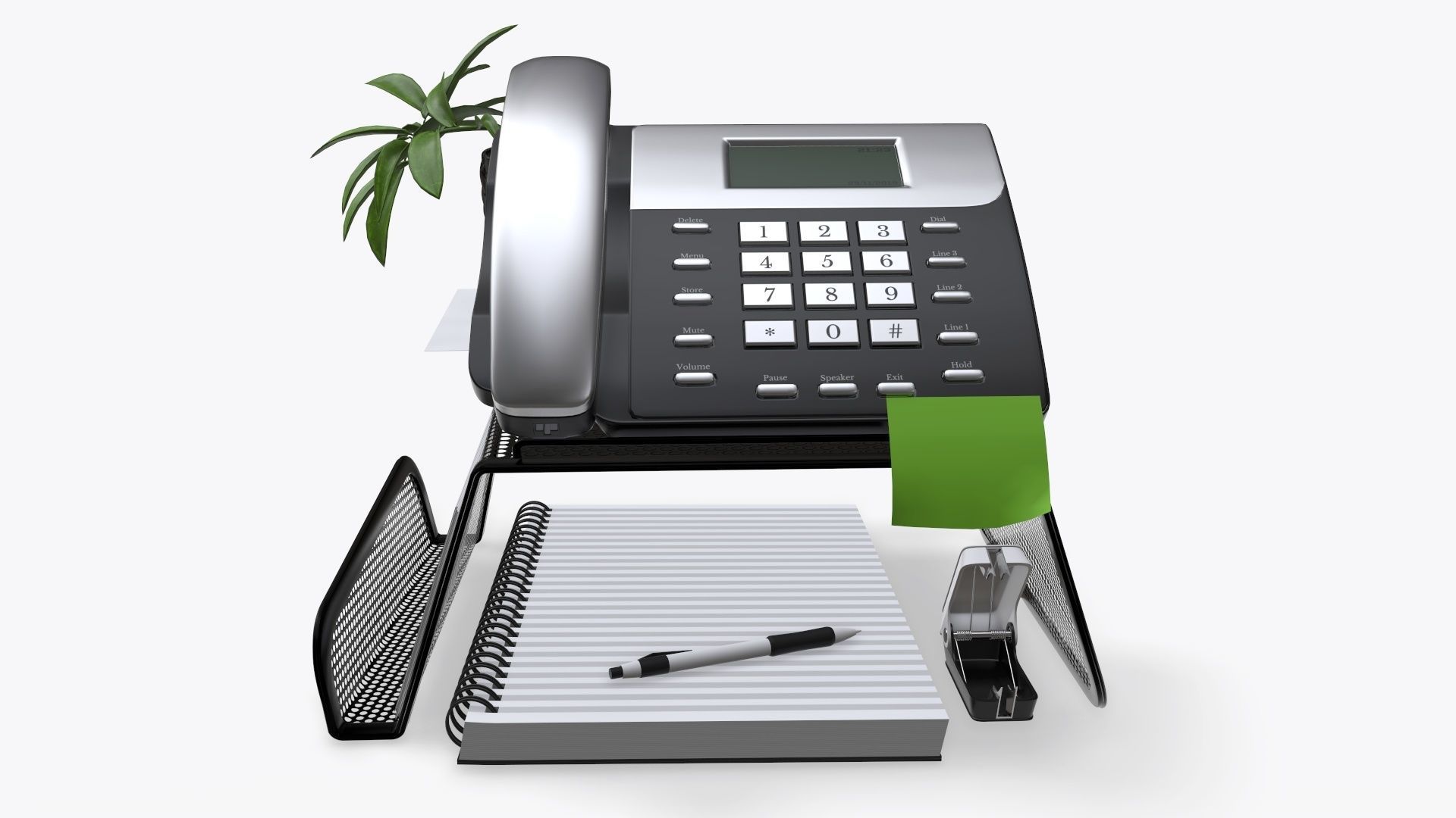 Phone mesh holder with decors 3D model_1