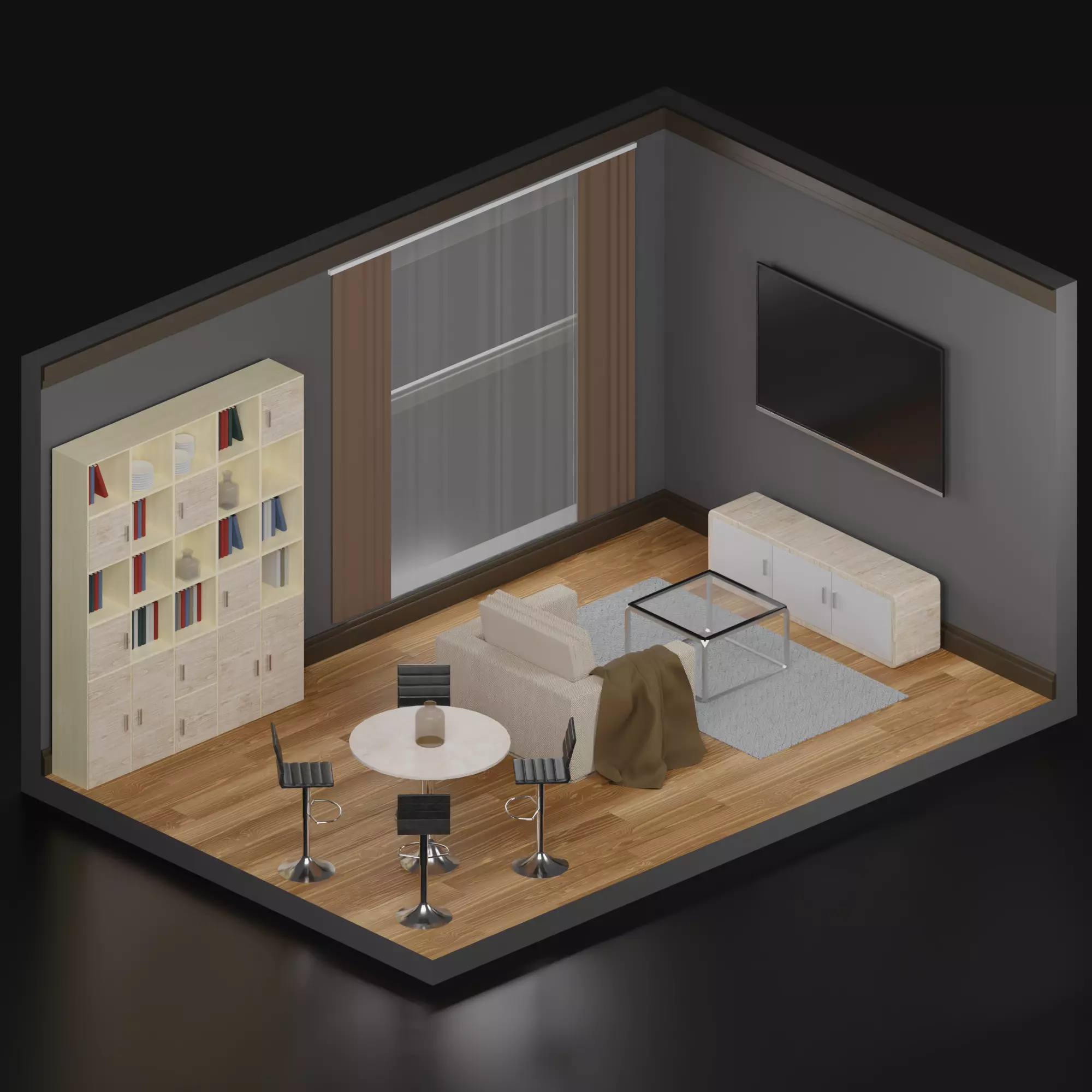 realistic room guest room design 3D model