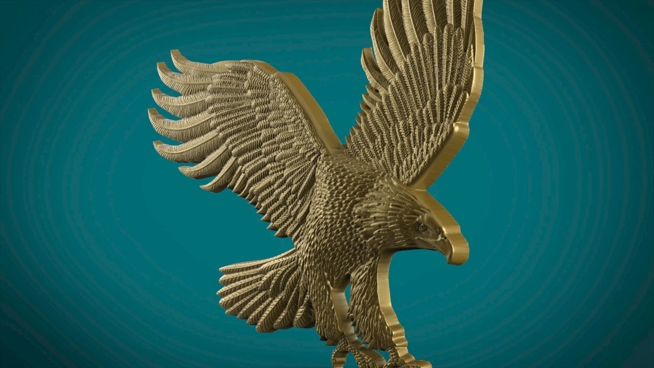 Eagle in flight - 2 3D print model_2