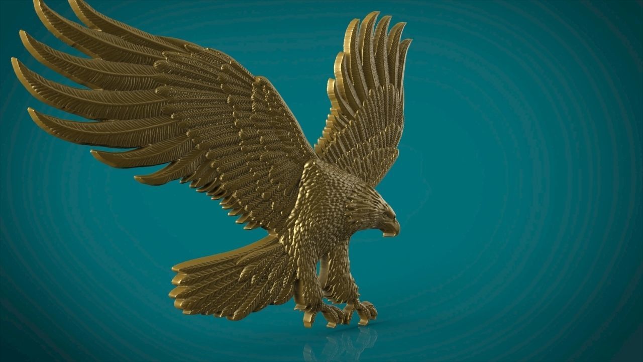 Eagle in flight - 2 3D print model_3