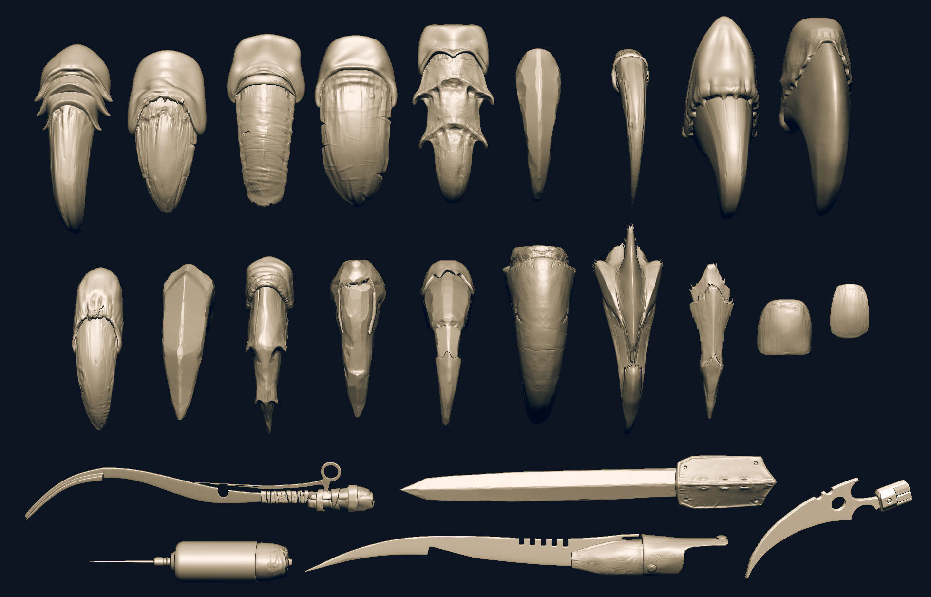 NAILS - 24 Character and Creature Nails 3D model_8