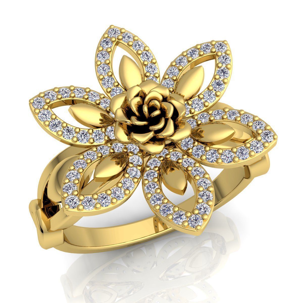 Rose Ring 3D print model_2