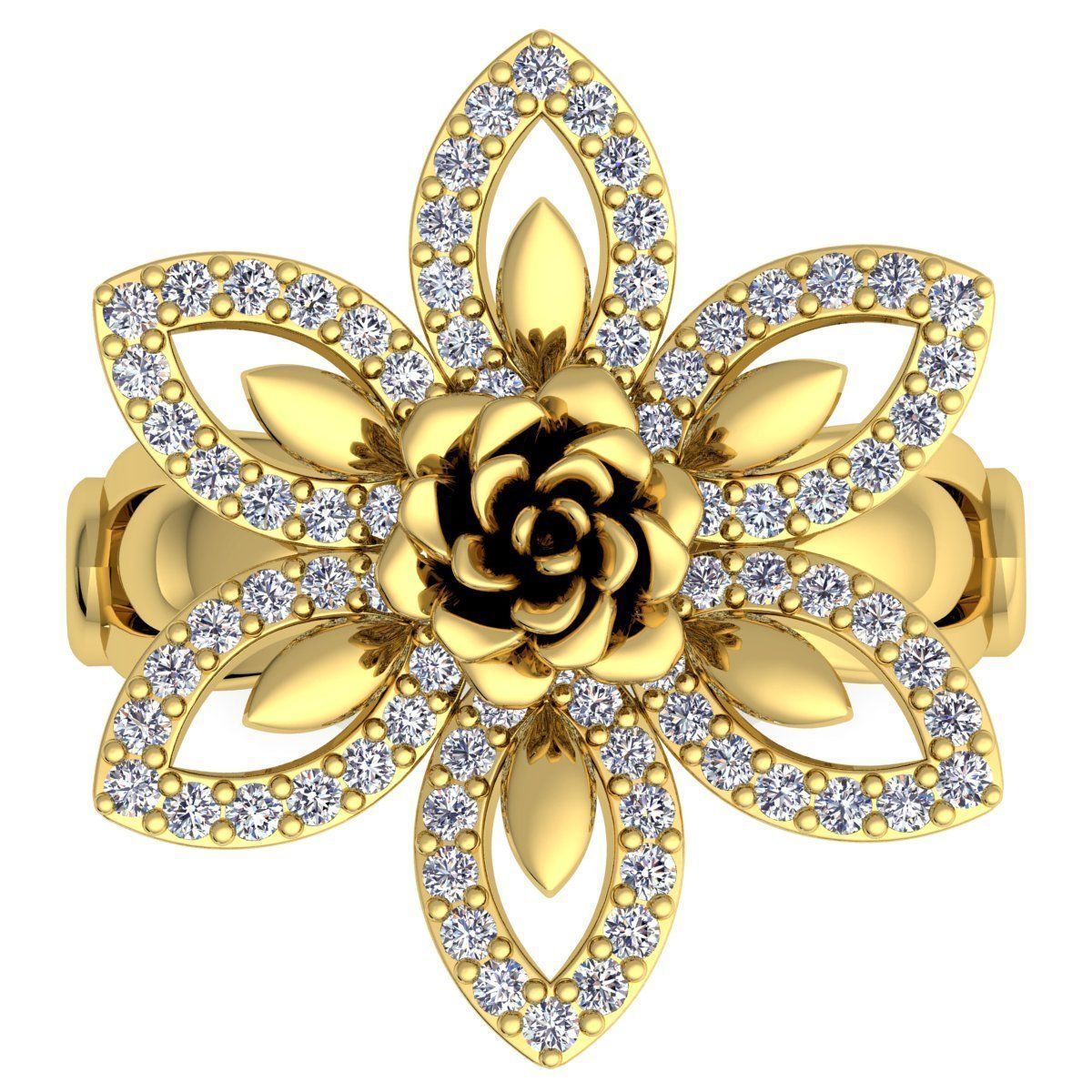 Rose Ring 3D print model_7