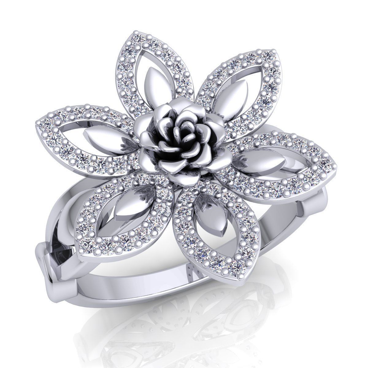 Rose Ring 3D print model_1