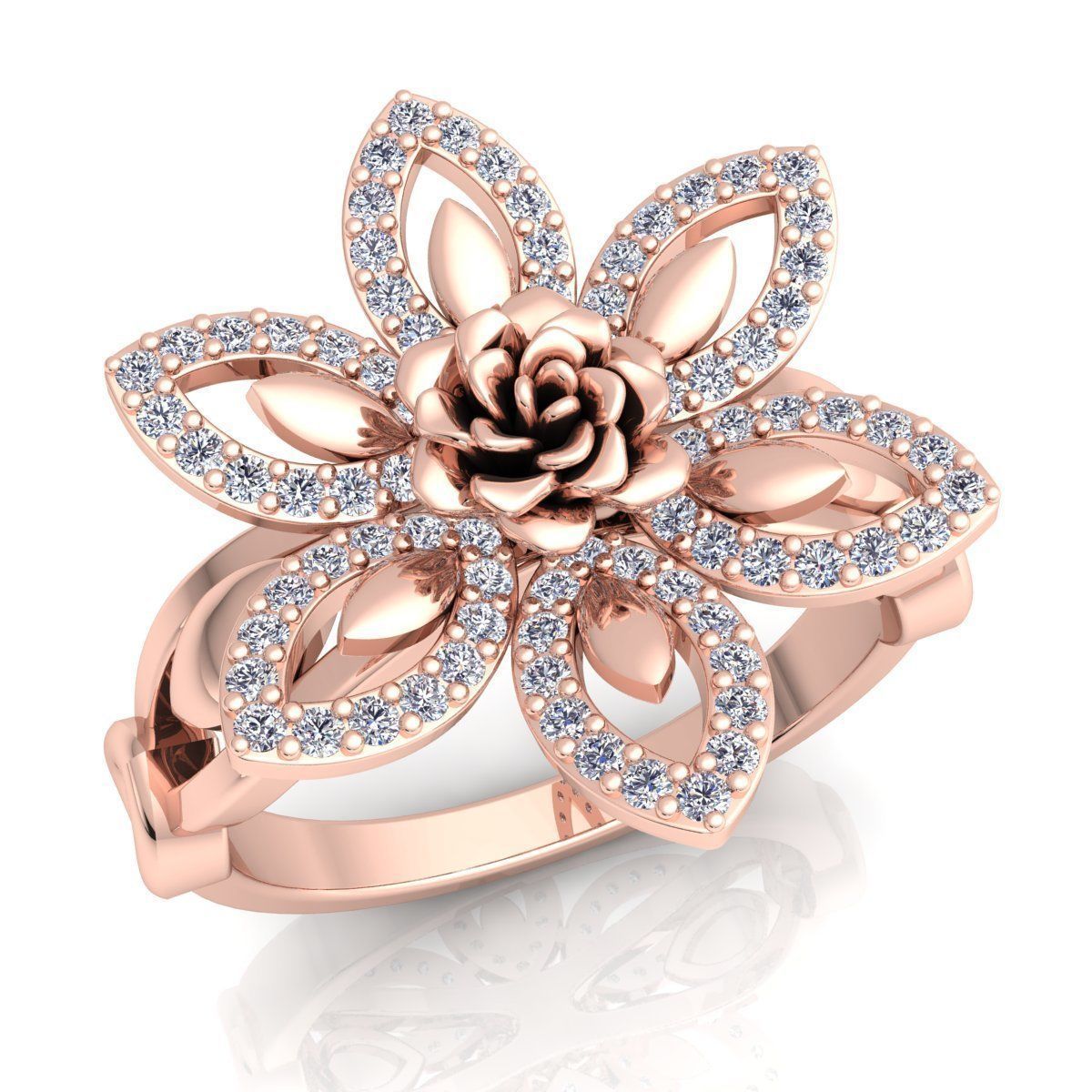 Rose Ring 3D print model_3