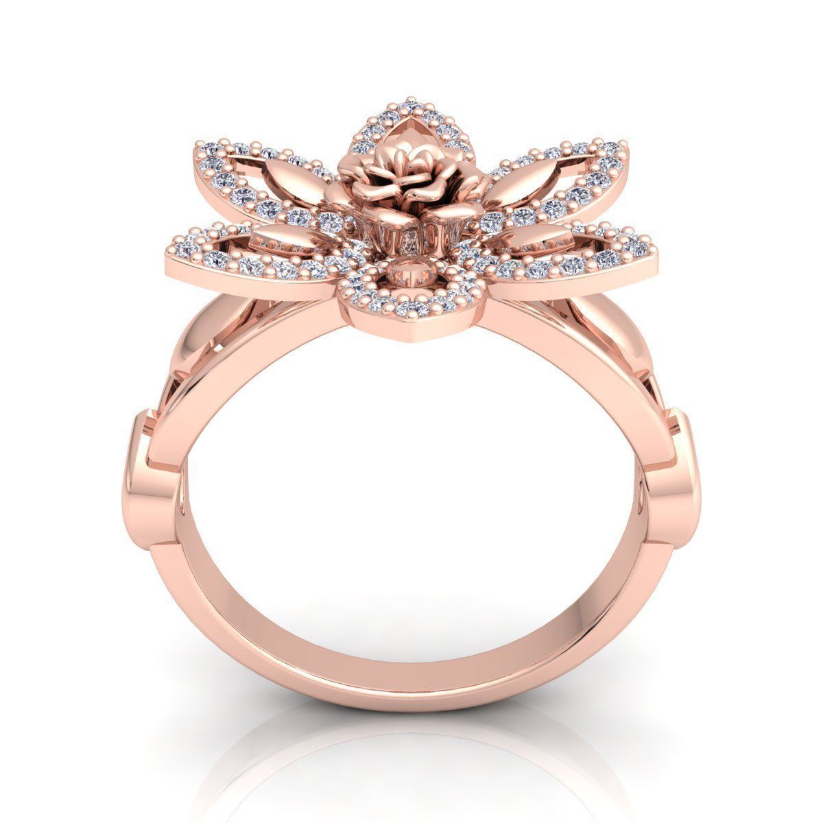 Rose Ring 3D print model_5