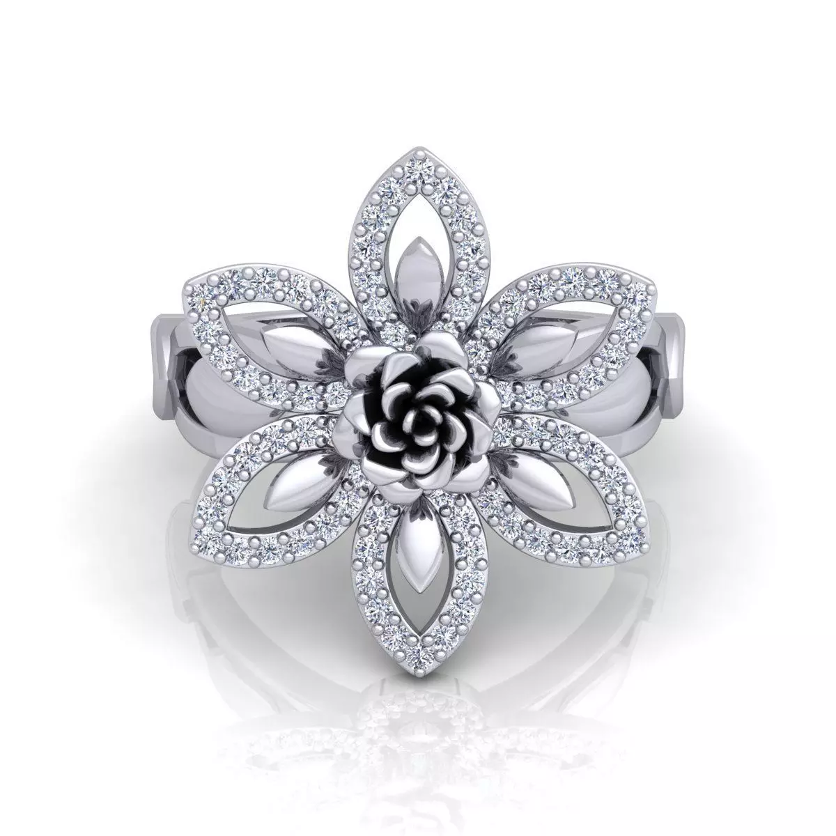 Rose Ring 3D print model_0