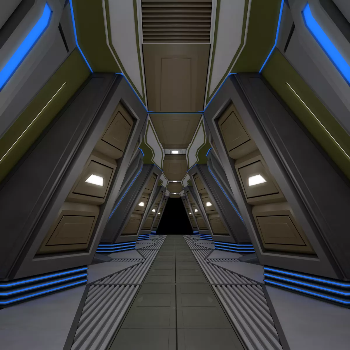 Sci Fi Corridor 3D model | CGTrader