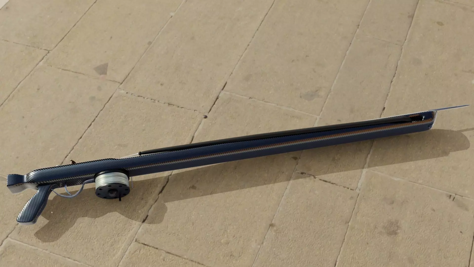 Speargun for spearfishing carbon 3D model Low-poly 3D model