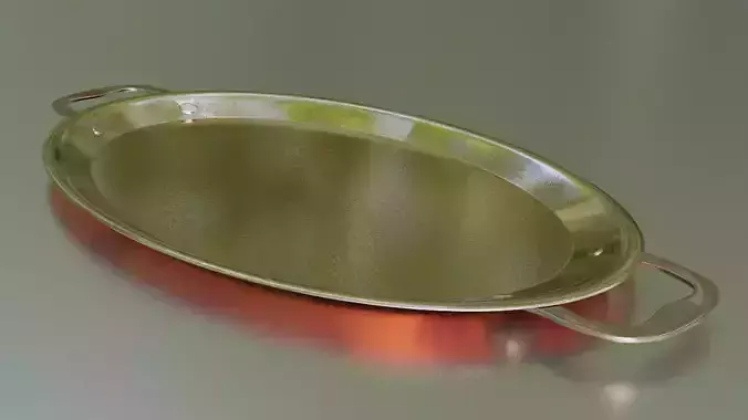 Copper Tray Low-High Poly 3D Model