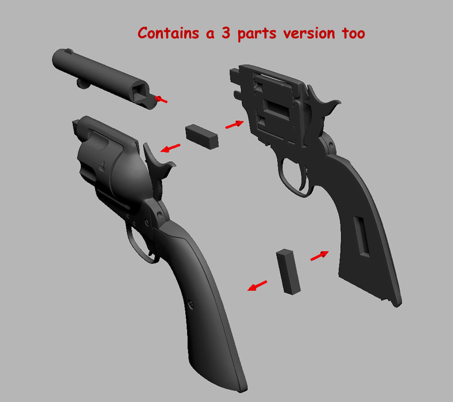 Revolver colt peacemaker ready to print 3D print model_7