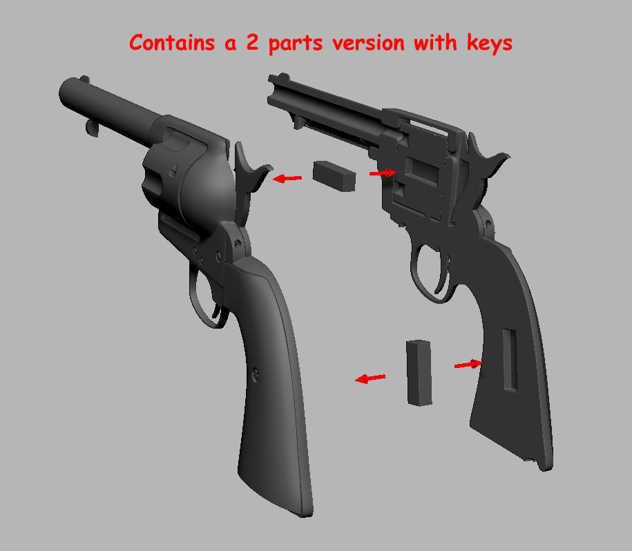 Revolver colt peacemaker ready to print 3D print model_6