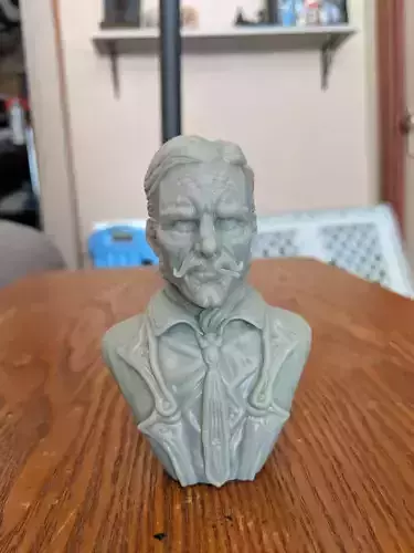 Smoker bust of old man on table 3D print model