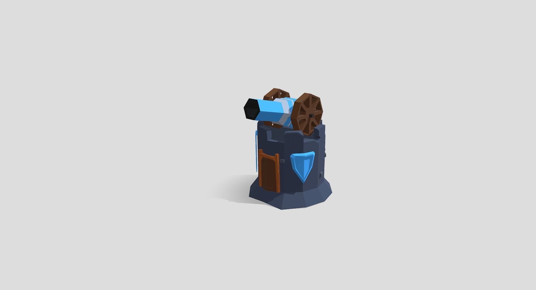 Strategy game tower cannon Low-poly 3D model_6
