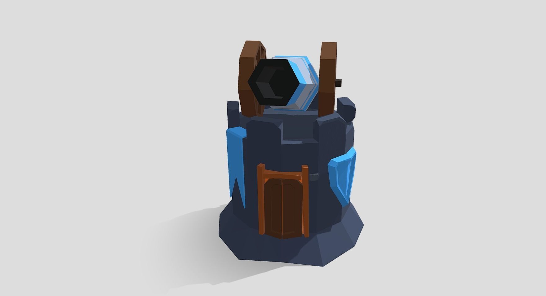 Strategy game tower cannon Low-poly 3D model_5