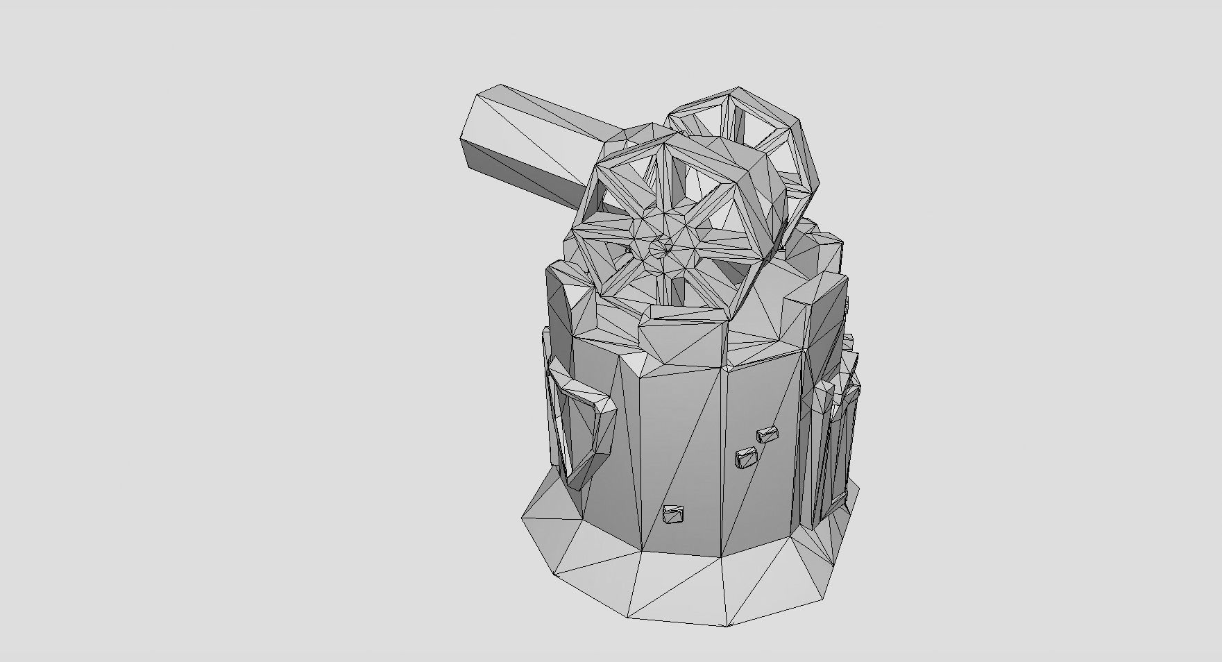 Strategy game tower cannon Low-poly 3D model_9