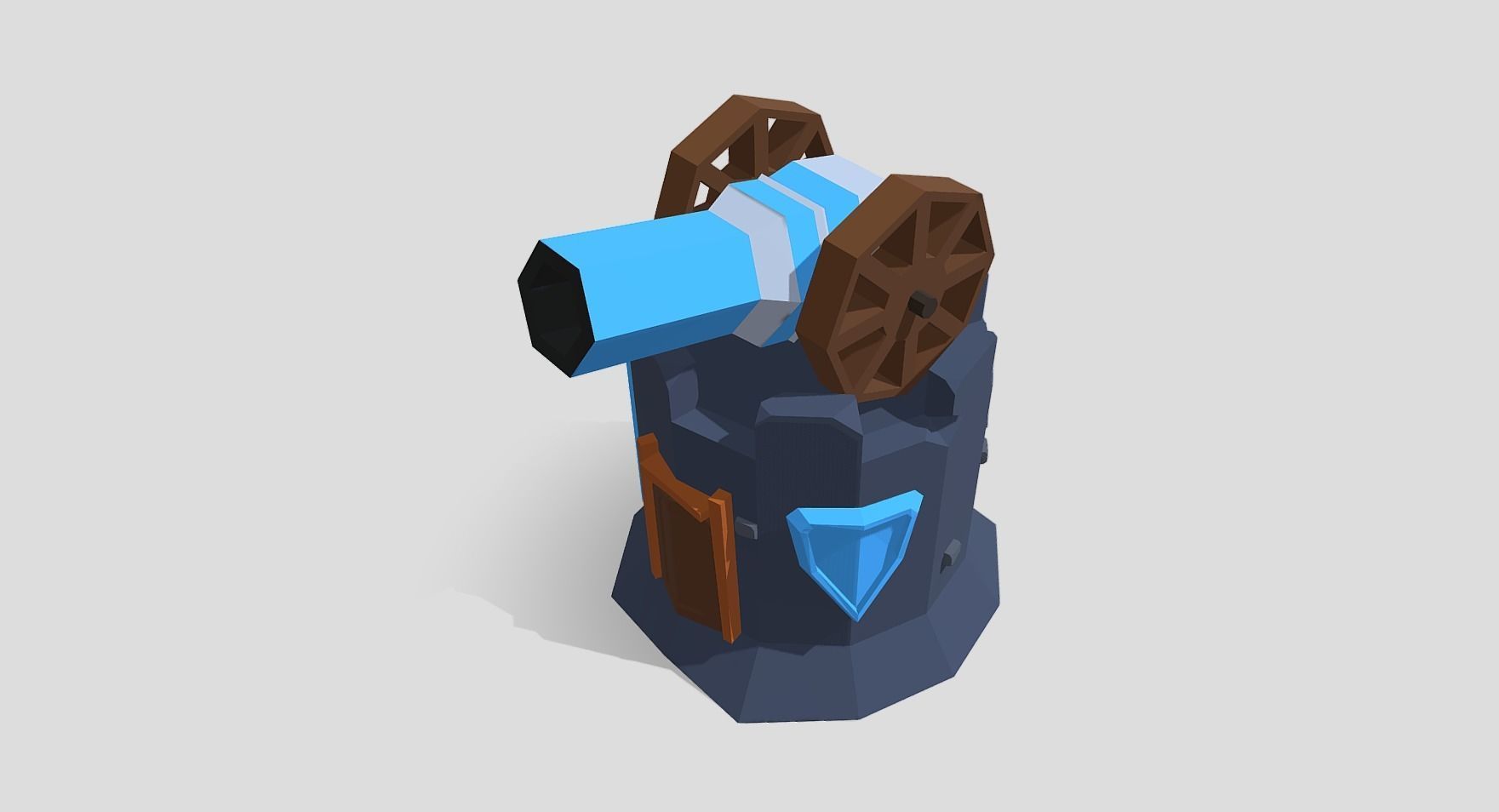 Strategy game tower cannon Low-poly 3D model_0