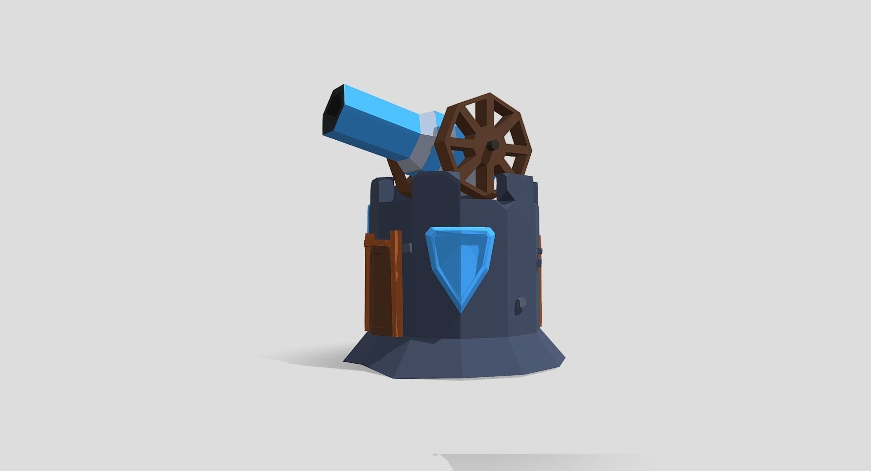 Strategy game tower cannon Low-poly 3D model_1
