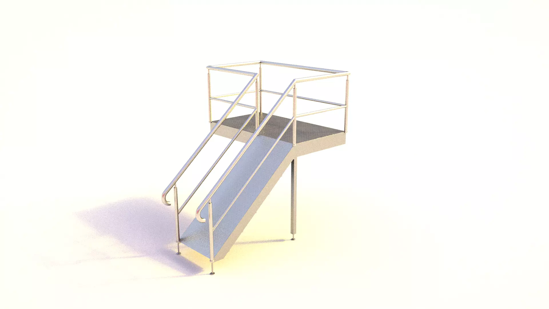 Catwalk metal ladder 3D model_0