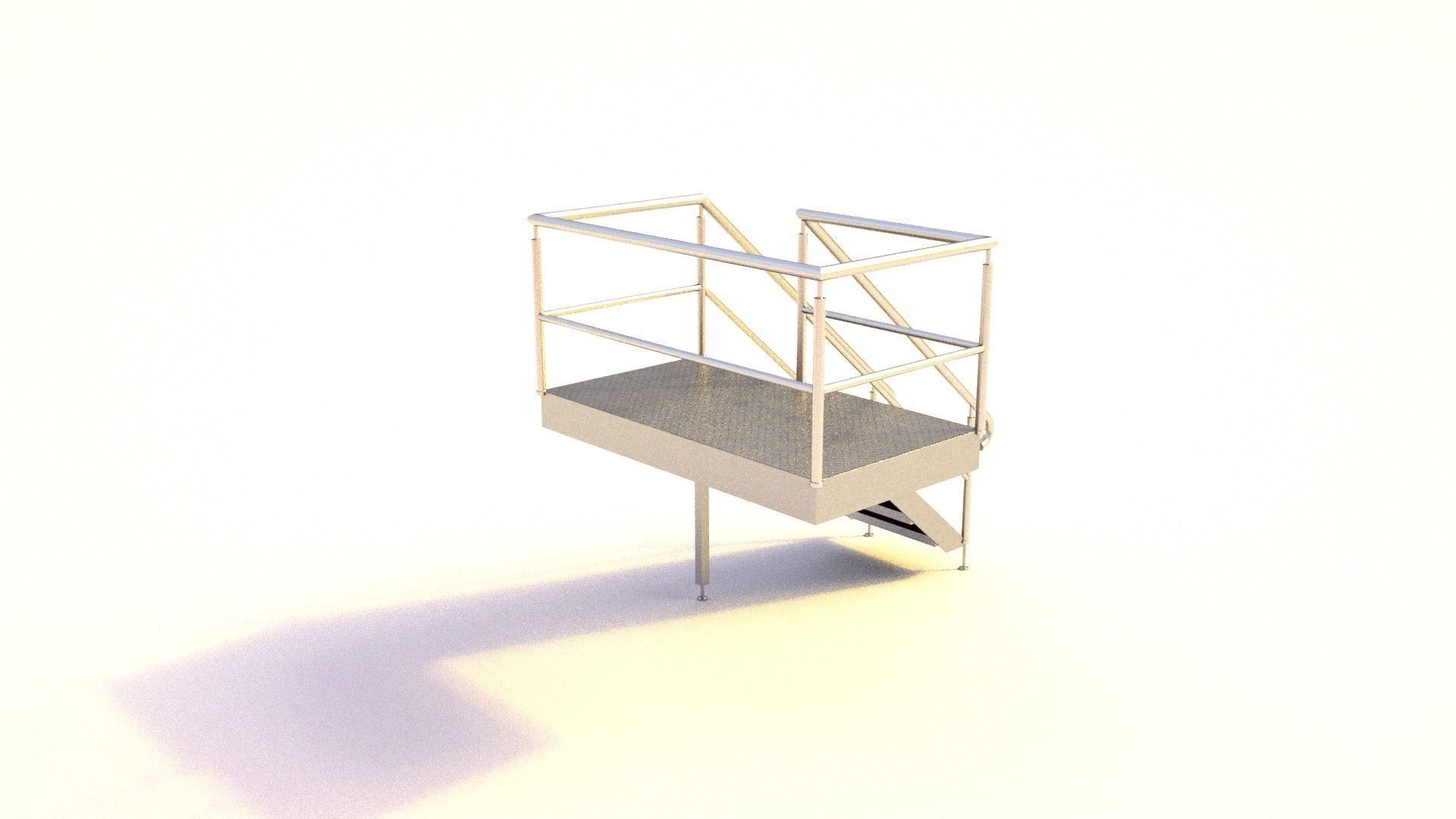 Catwalk metal ladder 3D model_1