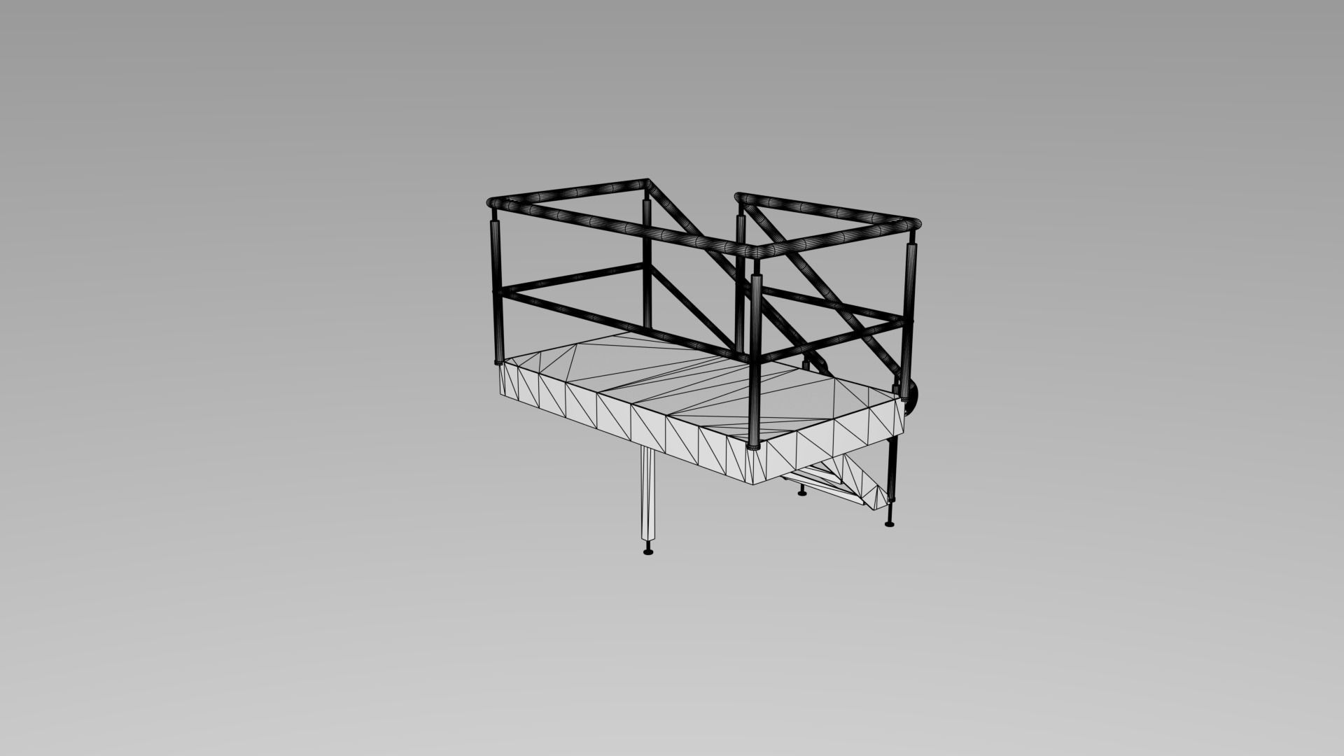 Catwalk metal ladder 3D model_5
