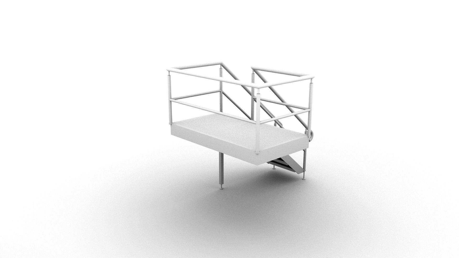 Catwalk metal ladder 3D model_3