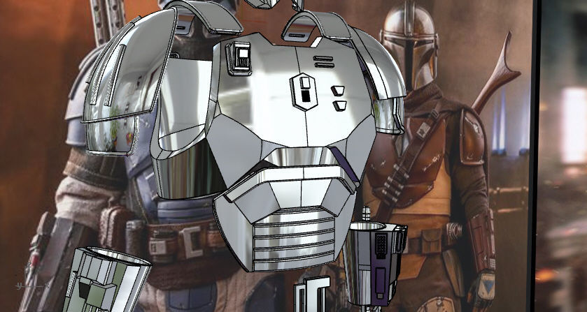 Full Heavy infantry mandalorian armor 3D print model_12