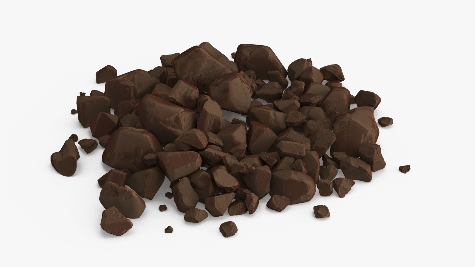chocolate pieces Low-poly 3D model_8