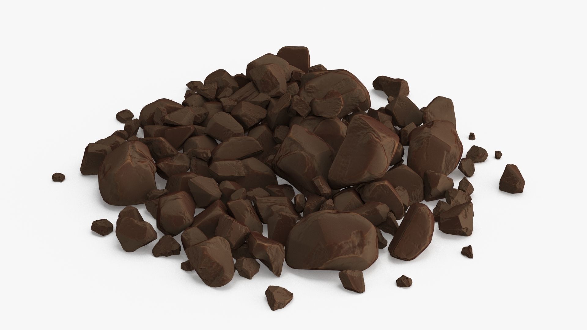 chocolate pieces Low-poly 3D model_5