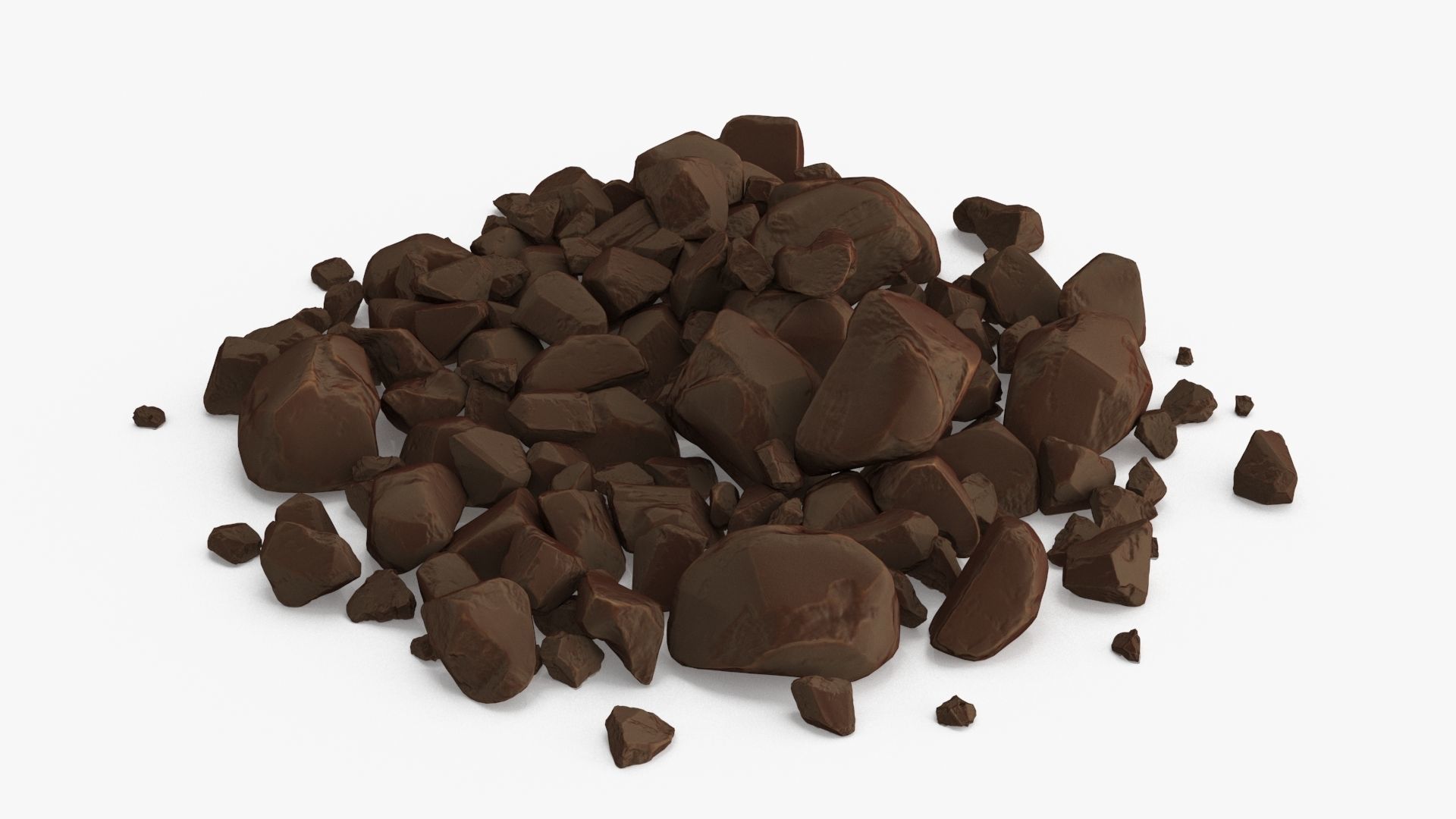 chocolate pieces Low-poly 3D model_12