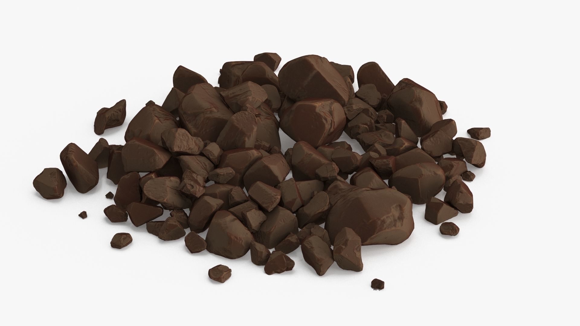 chocolate pieces Low-poly 3D model_7