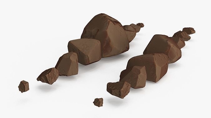 chocolate pieces Low-poly 3D model 4