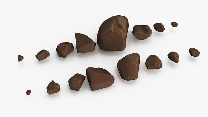 chocolate pieces Low-poly 3D model 2