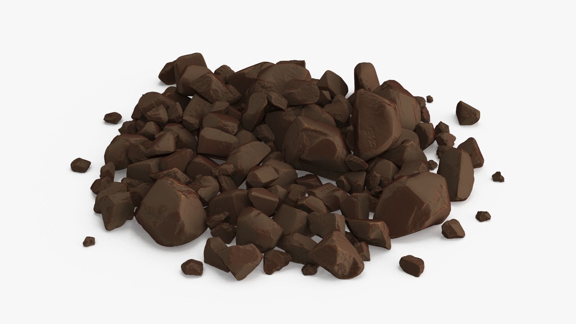 chocolate pieces Low-poly 3D model_6