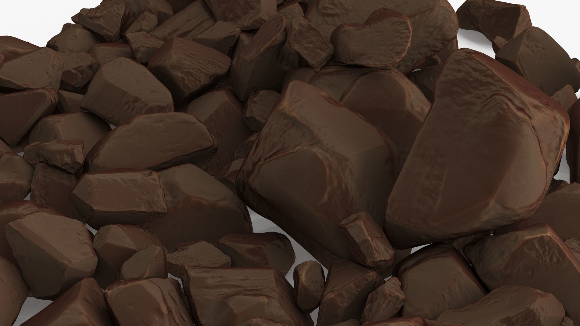 chocolate pieces Low-poly 3D model_13