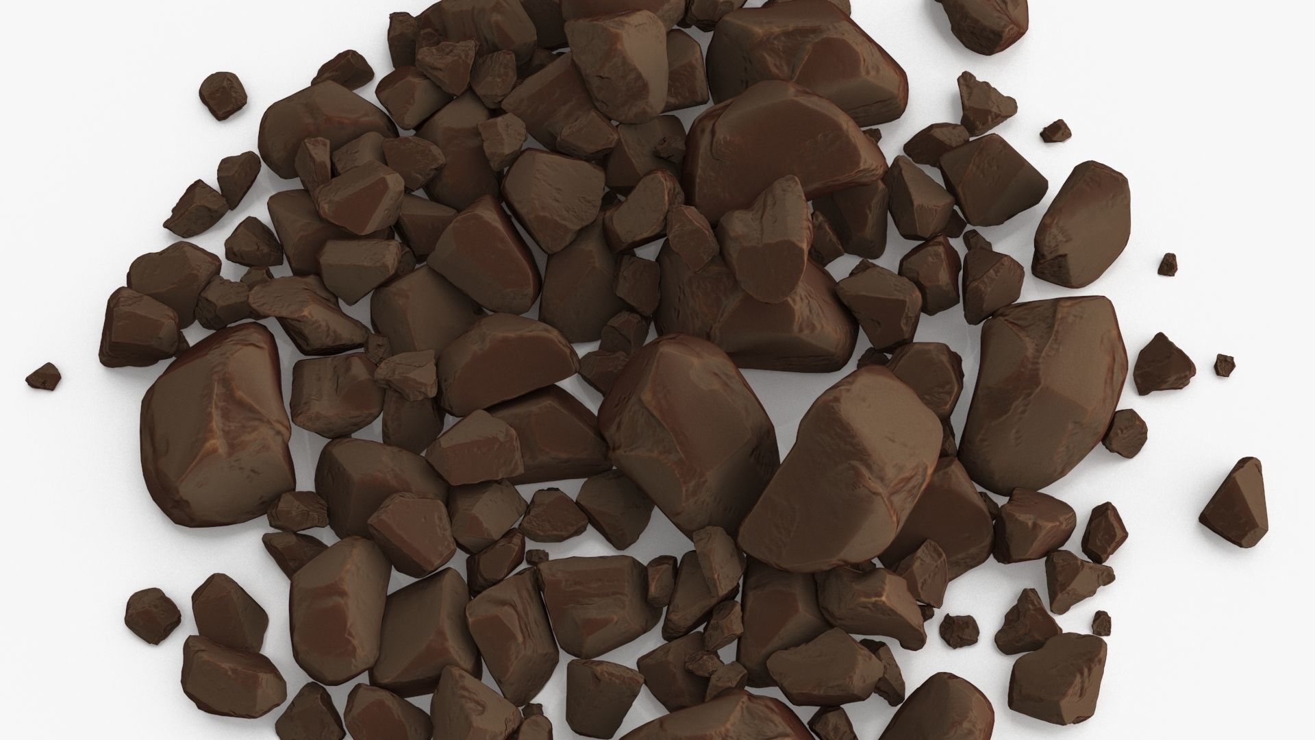 chocolate pieces Low-poly 3D model_14
