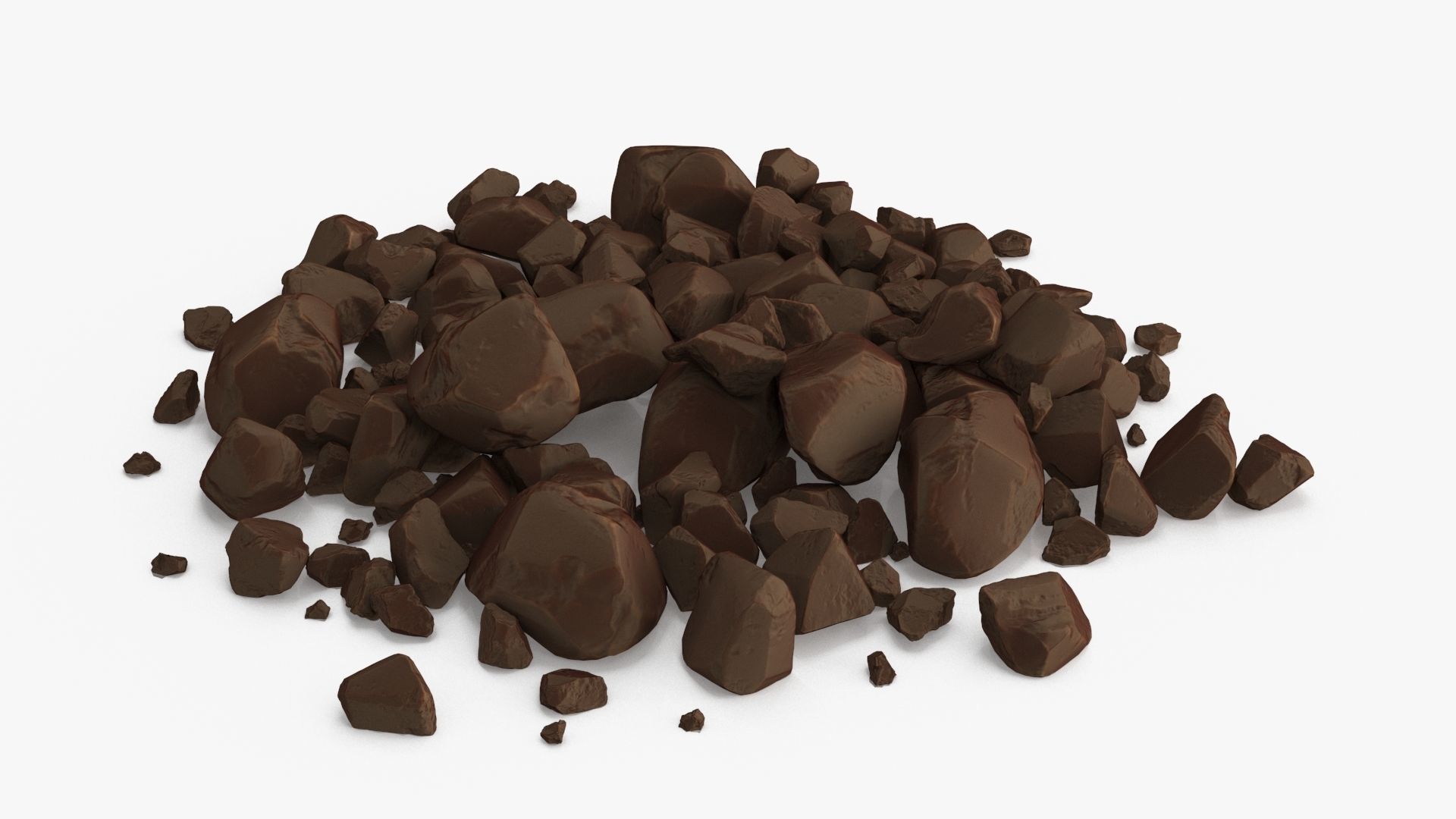 chocolate pieces Low-poly 3D model_10