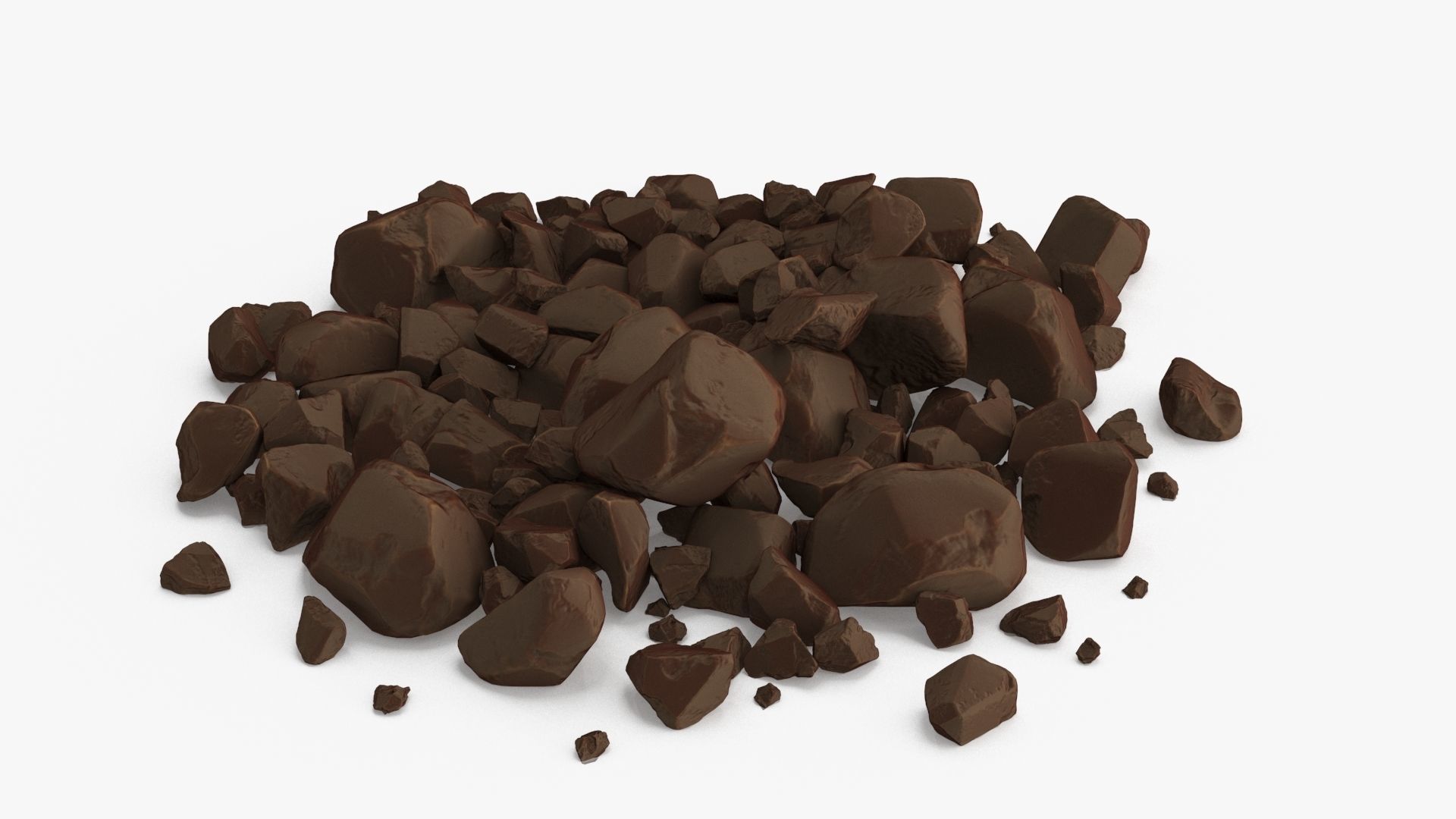 chocolate pieces Low-poly 3D model_11